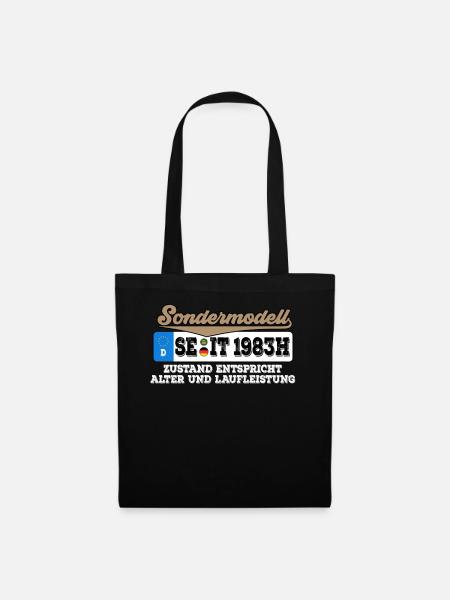 1983 Kennzeichen Geburtstag - Stoffbeutel - Schwarz