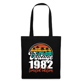 Vintage Geburtstag Geburtstag Retro 1982 Limited - Stoffbeutel - Schwarz - Vorne
