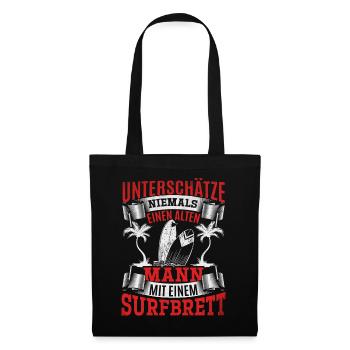 Unterschätze niemals einen alten Mann mit einem - Stoffbeutel - Schwarz - Vorne