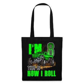 8th Birthday Monster Truck For Boys & Girls 8 Year - Tote Bag - black - Front