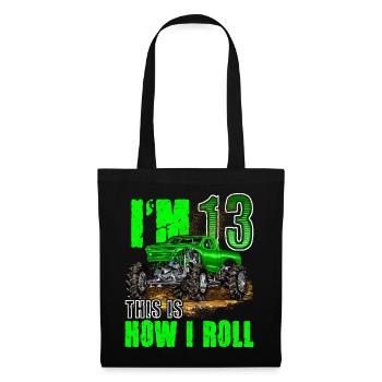 13th Birthday Monster Truck For Boys & Girls 13 - Tote Bag - black - Front