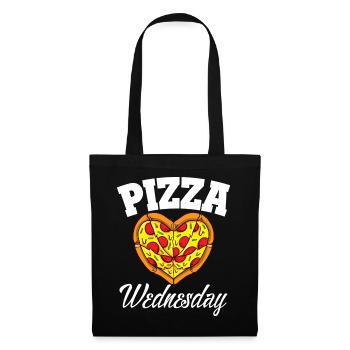 Mittwoch Pizza Night Funny Pizza Lover Fast Food - Stoffbeutel - Schwarz - Vorne
