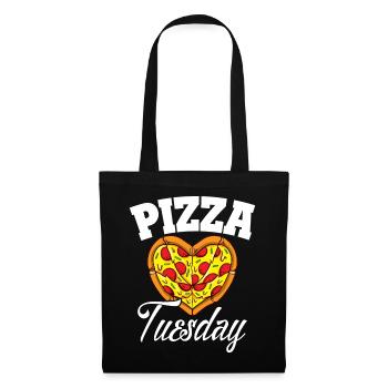 Dienstag Pizza Night Funny Pizza Lover Fast Food - Stoffbeutel - Schwarz - Vorne