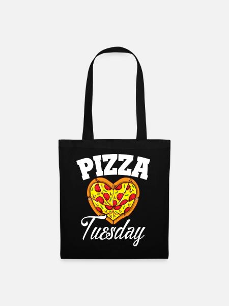 Dienstag Pizza Night Funny Pizza Lover Fast Food - Stoffbeutel - Schwarz