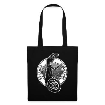 Monitor Eidechse Tattoo Stil Reptilienhalter Varanus - Stoffbeutel - Schwarz - Vorne