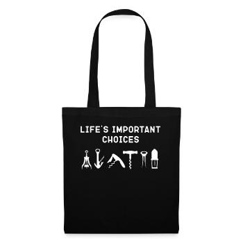 Dégustation de vin de sommelier - Sac en tissu - noir - Devant