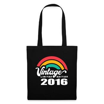 Vintage Geburtstag Geburtstag Retro 2016 Limited - Stoffbeutel - Schwarz - Vorne