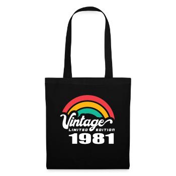 Vintage Geburtstag Geburtstag Retro 1981 Limited - Stoffbeutel - Schwarz - Vorne