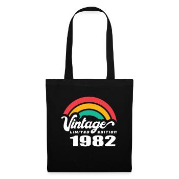 Vintage Geburtstag Geburtstag Retro 1982 Limited - Stoffbeutel - Schwarz - Vorne