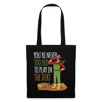 Tu n’es jamais trop vieux pour jouer dans la terre grand-père - Sac en tissu - noir - Devant