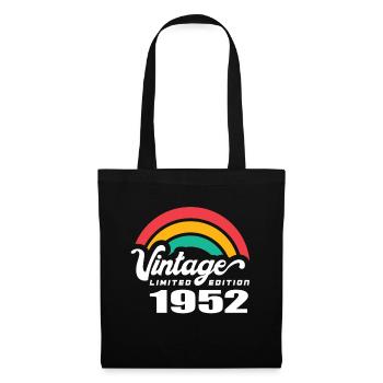 Vintage Geburtstag Geburtstag Retro 1952 Limited - Stoffbeutel - Schwarz - Vorne