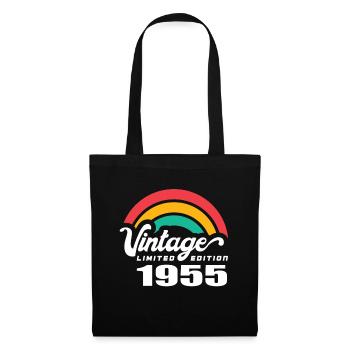 Vintage Geburtstag Geburtstag Retro 1955 Limited - Stoffbeutel - Schwarz - Vorne