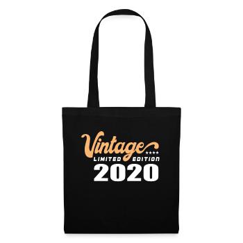 Vintage Geburtstag Geburtstag Retro 2020 Limited - Stoffbeutel - Schwarz - Vorne