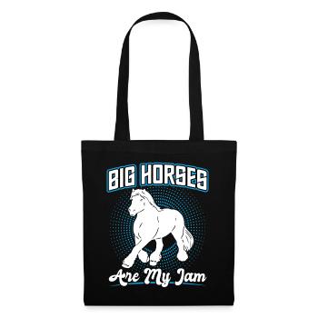 Les grands chevaux sont ma passion - Clydesdale - Sac en tissu - noir - Devant