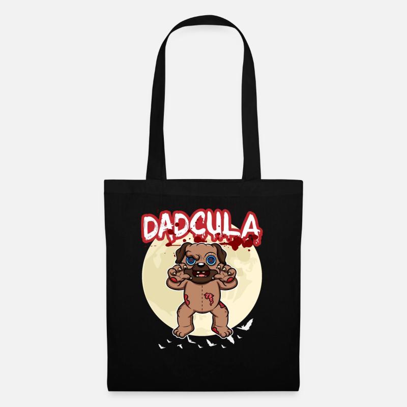 Dadcula Dracula Vampire Dad Funny Halloween Party - Stoffbeutel - Schwarz
