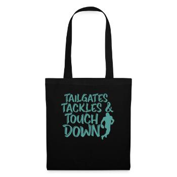 Tailgates Tackles and Touch Down Amerika - Stoffbeutel - Schwarz - Vorne