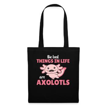 les meilleures choses dans la vie sont Axolotls doux Axololt - Sac en tissu - noir - Devant
