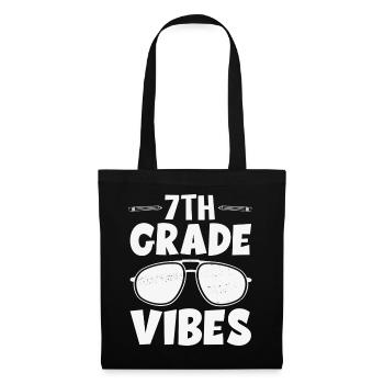 7. Klasse Vibes Retro Groovy Frauen Happy First - Stoffbeutel - Schwarz - Vorne