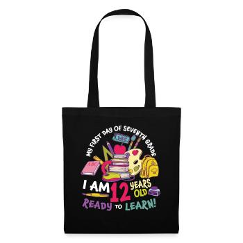 My First Day Of 7th Grade Retro Groovy Women - Tote Bag - black - Front
