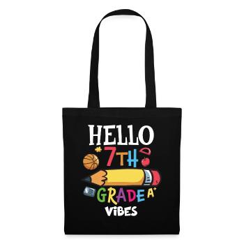 7. Klasse Vibes Retro Groovy Frauen Happy First - Stoffbeutel - Schwarz - Vorne