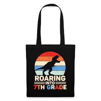 Roaring Into7th Grade vibes Retro Groovy Femmes - Sac en tissu - noir - Devant
