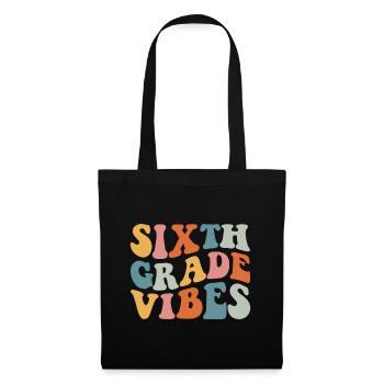 Vibrations de 6e sixième année retour à l’école pour l’enseignant - Sac en tissu - noir - Devant