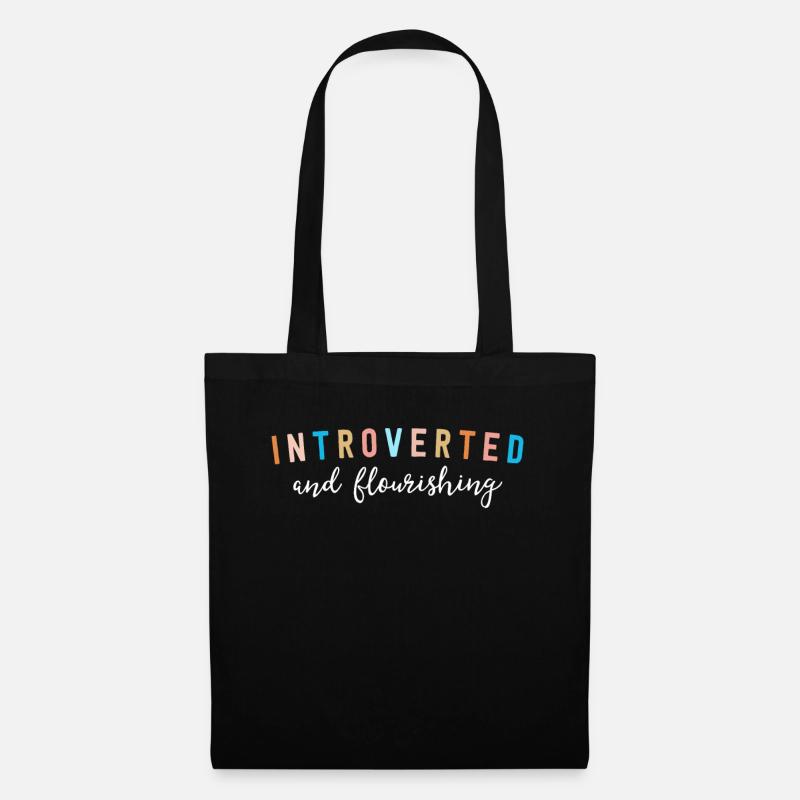 Introvertierter und blühender lustiger Introvertierter - Stoffbeutel - Schwarz