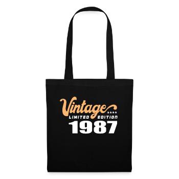 Vintage Geburtstag Geburtstag Retro 1987 Limited - Stoffbeutel - Schwarz - Vorne