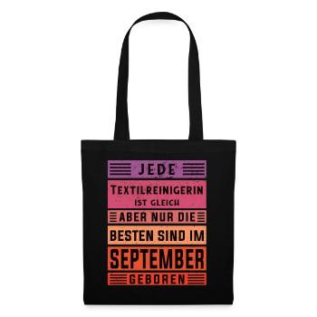 Wäscherei Geburtstag September geboren - Stoffbeutel - Schwarz - Vorne