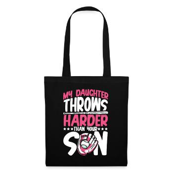 Daughter throws hard - Tote Bag - black - Front