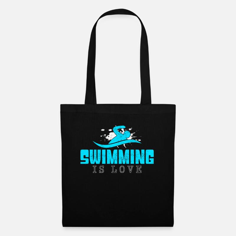 Schwimmen Spruch - Stoffbeutel - Schwarz