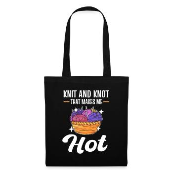 Tricot et nœud qui me fait Hot Knitting Crochet - Sac en tissu - noir - Devant