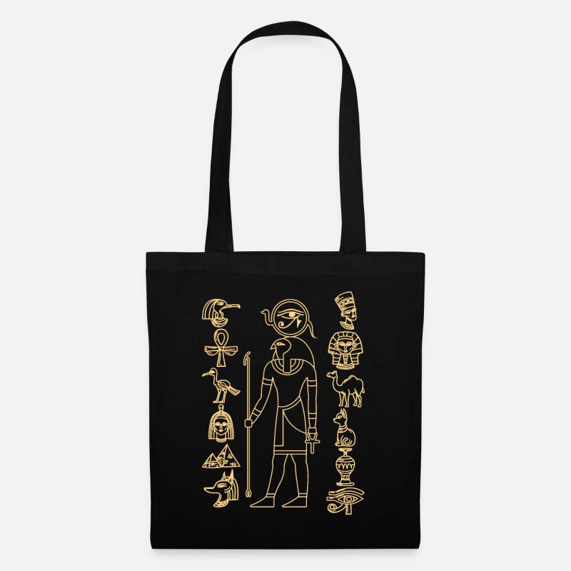 Ägyptischer Gott Horus Hieroglyphen Ägypten Mythol - Stoffbeutel - Schwarz