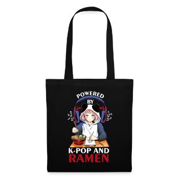 Angetrieben von K-Pop und Ramen skizzieren Anime G - Stoffbeutel - Schwarz - Vorne