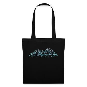 Montagnes Montagnes Sommet Alpiniste escalade - Sac en tissu - noir - Devant