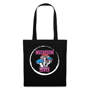 Chemise Fungi, Le Tee Mushroom Lover, Drôle - Sac en tissu - noir - Devant