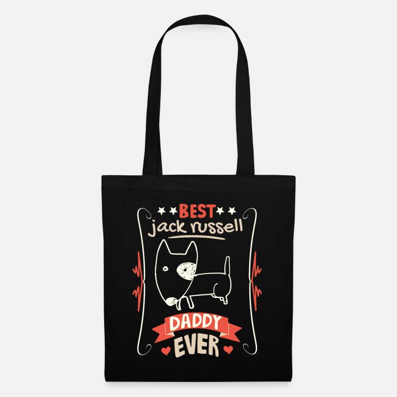 Jack-Russell-Terrier, Spruch, Jack-Russell-Daddy - Stoffbeutel - Schwarz