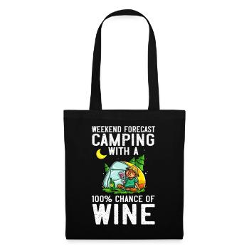 Camping Wine Drinker Beginner Camper Hiking - Tote Bag - black - Front