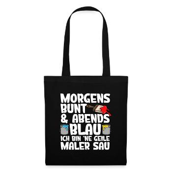 Morgens Bunt Abends Blau Maler - Stoffbeutel - Schwarz - Vorne