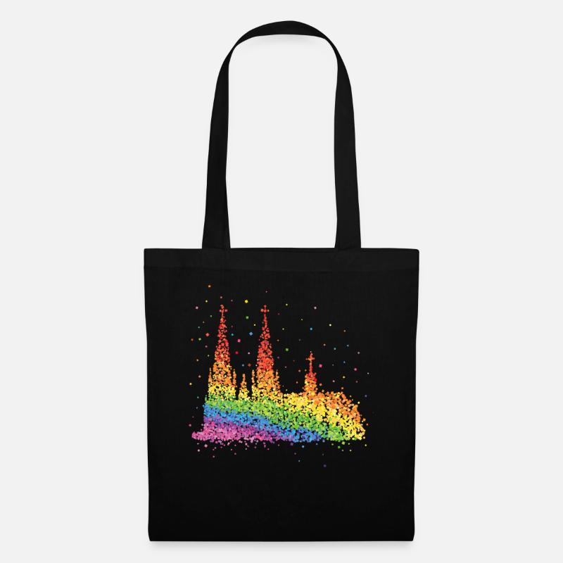 Kölner Dom Kölle Gay Regenbogenfahne Pride - Stoffbeutel - Schwarz