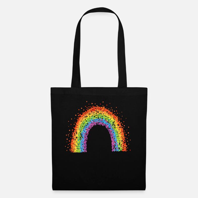 Regenbogen Regenbogenfahne Konfetti Karneval - Stoffbeutel - Schwarz