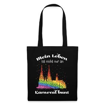 Kölner Dom Regenbogenfahne Pride Kölle Alaaf - Stoffbeutel - Schwarz - Vorne