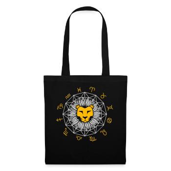 Netter Leo Lion Head Astrologiezeichen Horoskop Zo - Stoffbeutel - Schwarz - Vorne