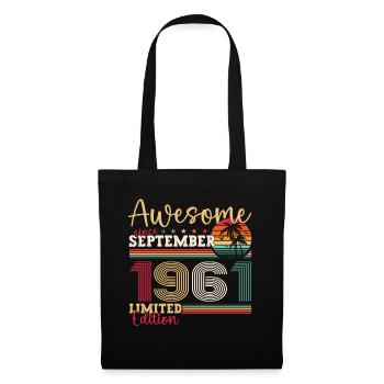 Awesome September 1961 61st Birthday Gift - Tote Bag - black - Front