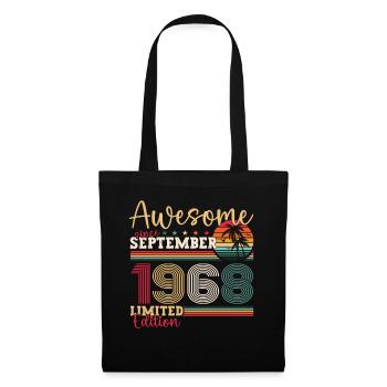 Awesome September 1968 54th Birthday Gift - Tote Bag - black - Front