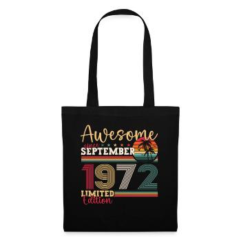 Super cadeau du 50e anniversaire de septembre 1972 - Sac en tissu - noir - Devant