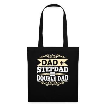 Papa Plus Stepfather Equal Double Papa Stepdad - Tote Bag - black - Front
