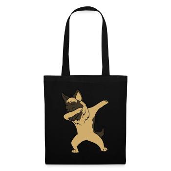 Deutscher Schäferhund - Dab, dabbing, dabben, tanz - Stoffbeutel - Schwarz - Vorne