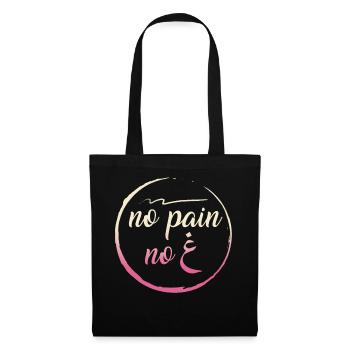 No Pain No Gain Shirt, erwachsenes muslimisches Arabisch - Stoffbeutel - Schwarz - Vorne