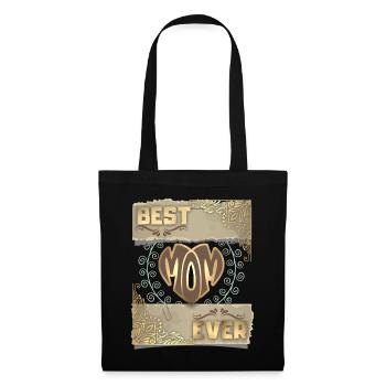 Best-Mom-Ever, Spruch Muttertag, Typografie - Stoffbeutel - Schwarz - Vorne